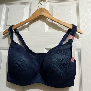 Lane Bryant CACIQUE Women's LIGHTLY LINED BALCONETTE BRA 38F Blue Lace